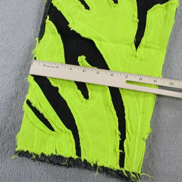 Cool Shirtz Portal Reversible Jeans Size 36 Neon Black Reversible Baggy Heavy - Picture 12 of 15